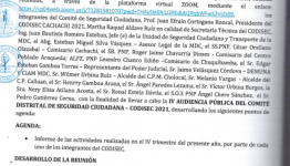 ACTA DE IV AUDIENCIA PÚBLICA DEL COMITÉ DISTRITAL DE SEGURIDAD CIUDADANA- CODISEC CACHACHI 2021